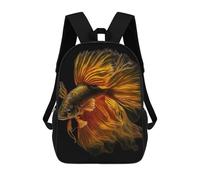 sinyumoney Bettas Gold Fish Backpack, Children's Backpack, Student School Bag Bookbag Rucksack, 3D Printed School Bag for Boys Girls 17inch