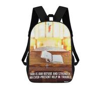 sinyumoney Bible Catholic School Backpack Water Resistant Travel Backpack Computer Bag for School/Work/Travel 17inch