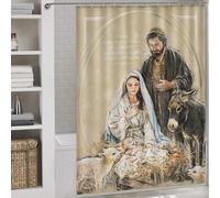 sinyumoney Bible Luke 2 11 Anti-Mould Proof Resistant Daily Household Stylish Washable Modern Polyester Water Repellent for Bathroom Wet Room 64.17x70.87Inch（163x180cm）