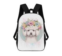 sinyumoney Bichon Fires Dog Painting School Bags Lightweight Airport College Students Back Pack for Camping Outdoor Adventures And Daily Travel 17inch