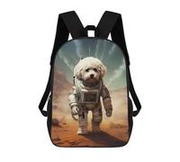 sinyumoney Bichon Frise Mars Backpack School Bag Large Lightweight Casual Backpack for Campus Outdoor Travel Sports 17inch