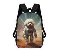 sinyumoney Bichon Frise Mars Backpacks Kids Student Schoolbag 3D Printed Backpacks Elementary And Middle School Students Backpacks for Boys Girls 17inch