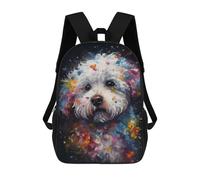 sinyumoney Bichon Frise Painting Backpack School Lightweight Schoolbag Dayback Bookbag College for Men/Women 17inch