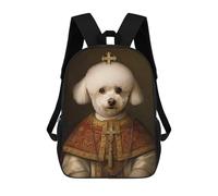 sinyumoney Bichon Frise The Pope School Bags Water Resistant Travel Backpack Computer Bag for Teenage Girls Boys Women Men 17inch
