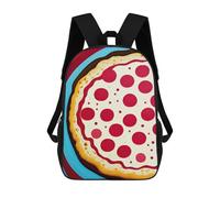 sinyumoney Big American Pizza Children's Backpack, 3D Printed School Backpack, Backpack for Boys Girls, Adjustable School Bag for Primary School 17inch