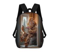 sinyumoney Bigfoot on The Toilet Children's School Backpack 3D Printed for Kids Travel Rucksacks Book Bags for Boys Elementary School Students 17inch