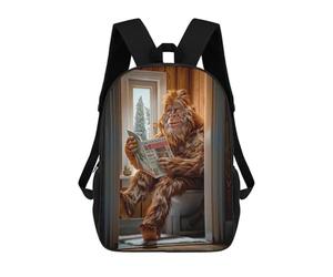 sinyumoney Bigfoot on The Toilet Children's School Backpack 3D Printed for Kids Travel Rucksacks Book Bags for Boys Elementary School Students 17inch