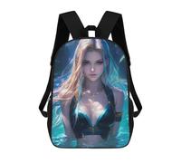 sinyumoney Bikini Girl by Night Pool School Backpack Fashion Stationery Backpack Waterproof Casual Daypacks for Men/Women 17inch