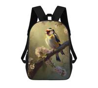 sinyumoney Bird Goldfinch Beautiful Kids' Backpack 3D Printing School Bag Boys Cool Daypacks Casual Knapsack Fun Back Bag for Kids And Teenager 17inch