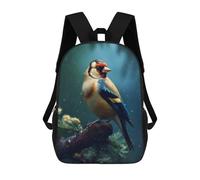 sinyumoney Bird Goldfinch in Rain Backpacks Kids School Backpack School Bag 3D Printed School Bag for Boys Elementary And Middle School Students 17inch