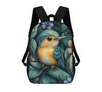 sinyumoney Bird In Lush Foliage Backpacks Kids School Backpack School Bag 3D Printed School Bag for Boys Elementary And Middle School Students 17inch