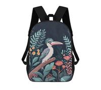 sinyumoney Bird in Lush Nighttime Forest Children's School Backpack 3D Printed for Kids Travel Rucksacks Book Bags for Boys Elementary School Students 17inch
