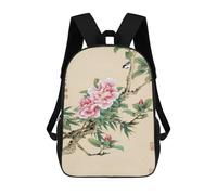 sinyumoney Birds And Flowers Backpacks Kids Student Schoolbag 3D Printed Backpacks Elementary And Middle School Students Backpacks for Boys Girls 17inch