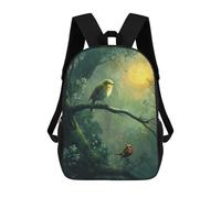 sinyumoney Birds in A Misty Forest School Bag Bookbag 3D Printed Children's Backpacks for Kids Boy Girl Book Bags Kids School Bag Travel Rucksacks 17inch
