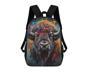 sinyumoney Bison Painting School Backpack Water Resistant Computer Rucksack for Campus Outdoor Travel Sports 17inch