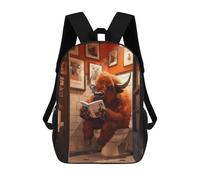 sinyumoney Bison Sitting In Toilet Kids' Backpack 3D Printing School Bag Boys Cool Daypacks Casual Knapsack Fun Back Bag for Kids And Teenager 17inch