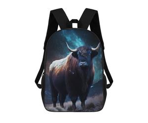 sinyumoney Bison Space School Backpack Water Resistant Travel Backpack Computer Bag for School/Work/Travel 17inch