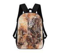 sinyumoney Bison Splatter 3D Printed 17inch Kids School Backpack School Bag Fashion Rucksacks for Boys Elementary And Middle School Students