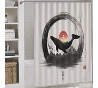 sinyumoney Bitcoin Whale Market Trend Analysis Bath Shower Curtains Mildew Waterproof Polyester Fabric Shower Curtains Set with 12 Hooks for Bathroom Wet Room 64.17x70.87Inch（163x180cm）