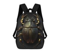 sinyumoney Black And Gold Beetle Backpack School Bag Secondary Causal Travel High School Bags for Camping Outdoor Adventures And Daily Travel 17inch