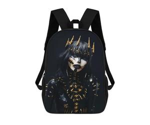 sinyumoney Black And Gold Dark Queen School Backpack Water Resistant Computer Rucksack for Campus Outdoor Travel Sports 17inch