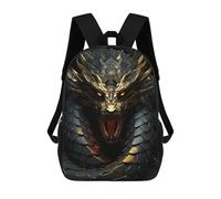 sinyumoney Black And Gold Dragon Children's School Backpack Fashion Casual Children's Backpacks 3D Printed School Bags Boy Large Backpack 17inch