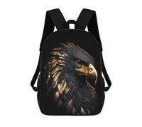 sinyumoney Black And Gold Eagle Rucksack Daypacks Business Backpack Water Resistant Bookbag for Men/Women 17inch
