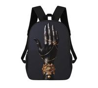 sinyumoney Black And Gold Jewel Hand1 School Bags Water Resistant Travel Backpack Computer Bag for Campus Outdoor Travel Sports 17inch