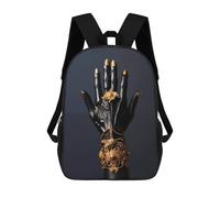 sinyumoney Black And Gold Jewel Hand2 Rucksack Daypacks Business Backpack Water Resistant Bookbag for Girl, Teen Girls 17inch