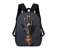 sinyumoney Black And Gold Jewel Hand2 Rucksack Lightweight Casual Daypack School Backpacks for Campus Outdoor Travel Sports 17inch