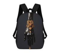 sinyumoney Black And Gold Jewel Hand3 Backpack School Bag Water Resistant Travel Backpack Computer Bag for Camping Outdoor Adventures And Daily Travel 17inch