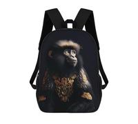 sinyumoney Black And Gold Monkey School Bags Large Water Resistant Laptop Backpack for Boys/Girls/Teenagers 17inch