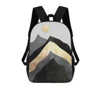 sinyumoney Black And Gold Mountains Children's Backpacks School 3D Printed Bag Bookbag for Kids Travel Rucksacks Boy Girl Book Bags Kids School Bag 17inch