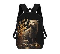 sinyumoney Black And Gold Otter Ronaldo Backpack, Children's Backpack, Student School Bag, Book Bag, 3D Printed School Bag For Boys And Girls, 17inch
