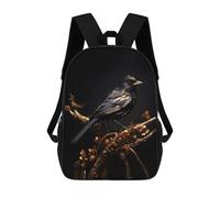 sinyumoney Black And Gold Sparrow 01 Backpack School Daypacks Business Backpack Water Resistant Bookbag for Men, Women & Teenage Boys 17inch