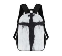 sinyumoney Black And White Crucifixion Children's Backpacks School Backpack 3D Printed for Kids Travel Rucksacks Book Bags Kids 17inch School Bag