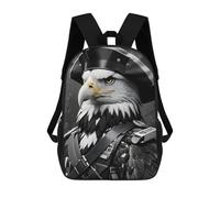 sinyumoney Black And White Eagle Backpacks Kids Student Schoolbag 3D Printed Backpacks Elementary And Middle School Students Backpacks for Boys Girls 17inch