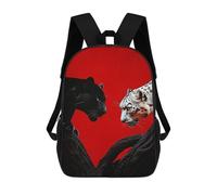 sinyumoney Black And White Leopards Rucksack Large Lightweight Casual Backpack for Campus Outdoor Travel Sports 17inch
