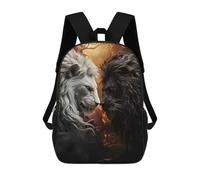 sinyumoney Black And White Lion Backpack School Daypacks Business Backpack Water Resistant Bookbag for Girls Boys Teenage 17inch