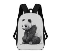 sinyumoney Black And White Panda Backpack Cartoon Plush Bag, 3D Backpack for Kids School Bag Birthday Gift Idea for Boys And Girls 17inch