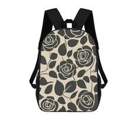 sinyumoney Black And White Rose Mid Century Backpack School Bag Business Durable Laptop Bag- Perfect for Travel, Work And Daily Use 17inch