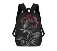 sinyumoney Black And White Rose School Backpack Daypacks Business Backpack Water Resistant Bookbag for Men/Women 17inch
