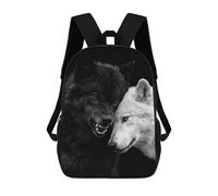 sinyumoney Black And White Wolves Love School Bags Water Resistant Travel Backpack Computer Bag - Perfect for Travel, Work And Daily Use 17inch