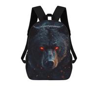sinyumoney Black Bear with Red Eyes Backpacks Children's Backpacks School Bag 3D Printed Children's School Backpack Fashion Travel Backpacks for Kids Elementary Middle School 17inch