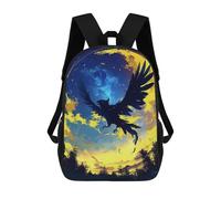 sinyumoney Black Bird in Flight Backpacks Kids School Backpack School Bag 3D Printed School Bag for Boys Elementary And Middle School Students 17inch