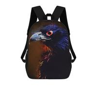 sinyumoney Black Birds 17 Inch Backpacks Kids Schoolbag,3D Printed Elementary And Middle School Students Backpacks for Boys Girls