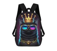 sinyumoney Black Cat 3D Printed 17inch Kids School Backpack School Bag Fashion Rucksacks for Boys Elementary And Middle School Students