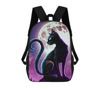 sinyumoney Black Cat And Moon Backpack School Bag Water Resistant School Bag Business Backpack - Perfect for Travel, Work And Daily Use 17inch