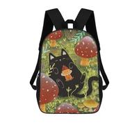 sinyumoney Black Cat And The Elf School Backpack Work Laptop Backpack Rucksack Bag for Teenage Girls Boys Women Men 17inch