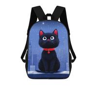sinyumoney Black Cat Cityscape Children's 17 Inch School Backpack 3D Printed Casual Daypacks for Kids Travel Rucksacks Book Bags Kids School Bag